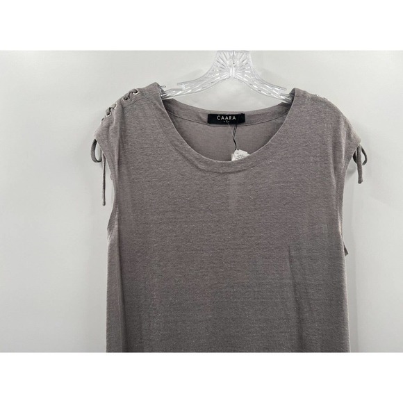 CAARA Women’s Sleeveless Lace Shoulder Cotton Sheath Gray Size Large NWT​ - Picture 2 of 8